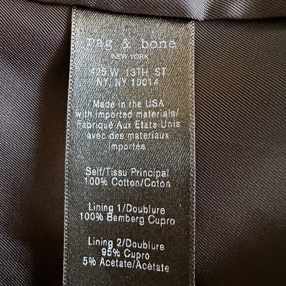 Rag & Bone Women 4 Blazer Blue with Black accents fitted brass buttons - Picture 9 of 10